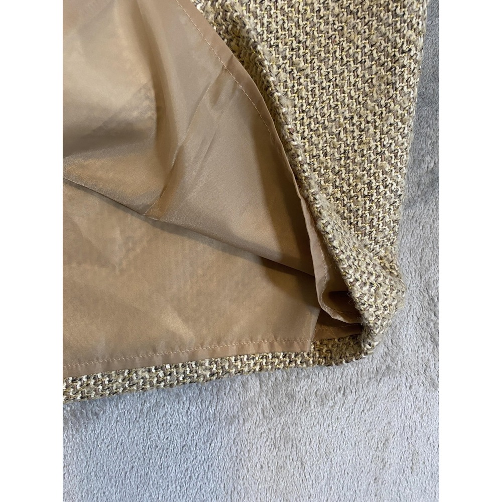 New York & Company Skirt Women 6 Beige Gold Tweed Boucle Pencil Lined Career NWT - Picture 4 of 9